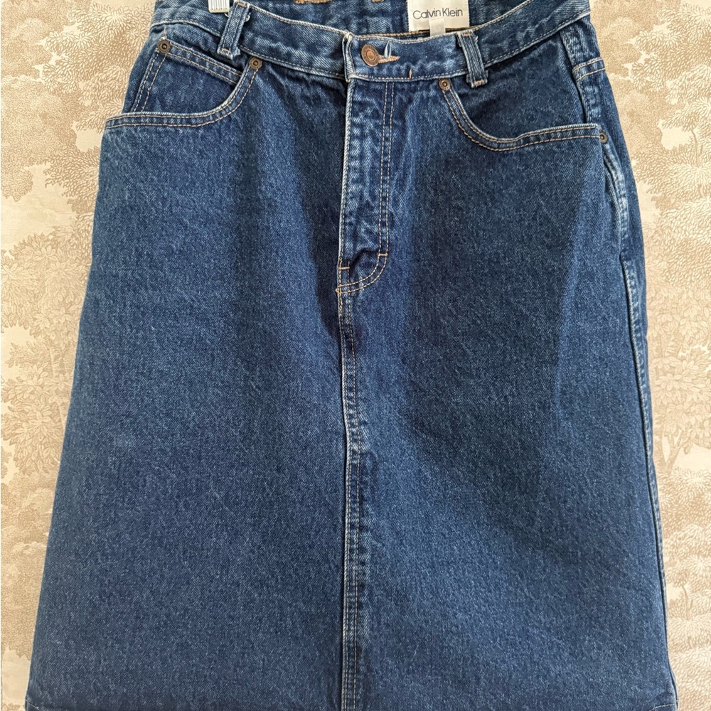 Vintage 80s Calvin Klein Denim pencil skirt